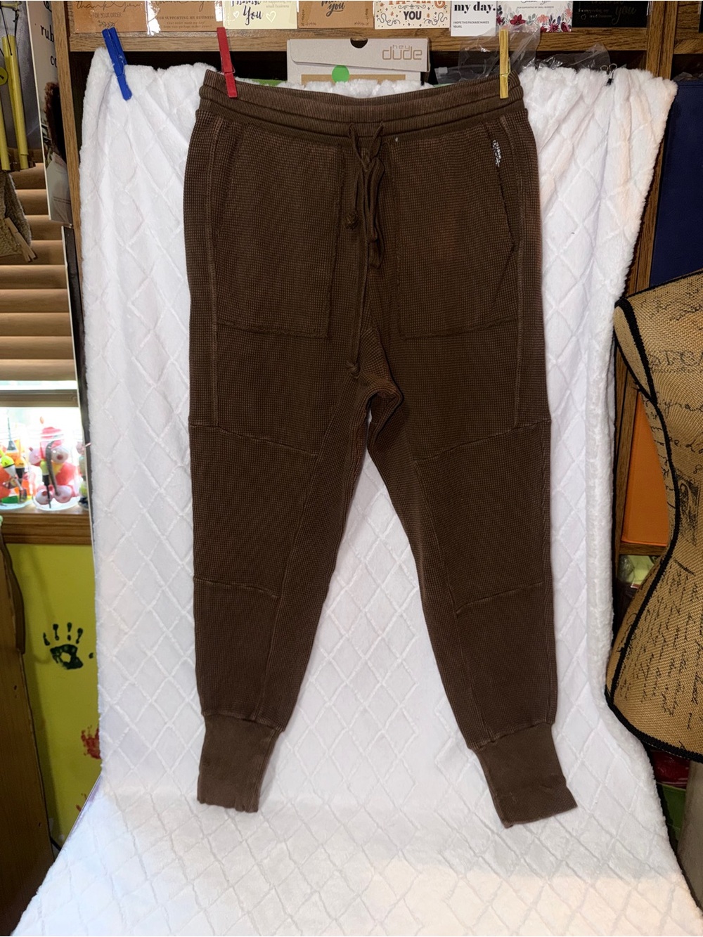 Free People Women's Brown Thermal Jogger Pants